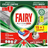 Lavavajillas máquina FAIRY PLATINUM PLUS, bolsa 16 dosis