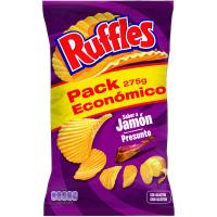 Patatas sabor jamón xlb RUFFLES, bolsa 275 g