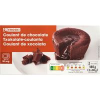 Coulant de chocolate EROSKI, pack 2x90 g