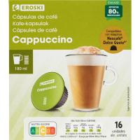 Café capuccino comp. Dolce Gusto EROSKI, caja 16 uds