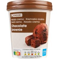 Helado de chocolate brownie EROSKI, tarrina 500 ml