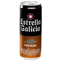 Cerveza 0,0 tostada ESTRELLA GALICIA, lata 33 cl