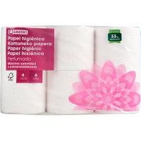 Papel higiénico 4 capas perfumado EROSKI, paquete 6 rollos