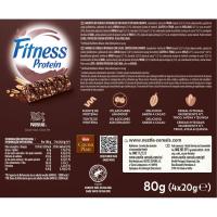 Barritas 0% azúcares proteína cacao NESTLÉ FITNESS, pack 4x20 g