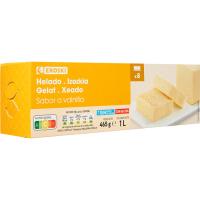 Helado corte de vainilla EROSKI, bloque 1 litro