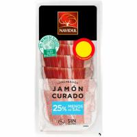 Jamón curado reducido en sal NAVIDUL, lonchas 45 g