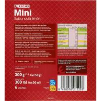 Helado mini sabor cola y limón EROSKI, 6 uds, caja 300 g