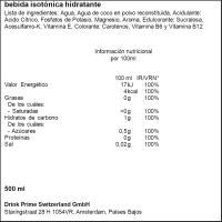 Bebida isotónica Lemon Lime PRIME, botella 50 cl
