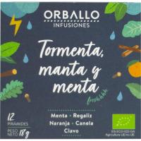 Infusión eco tormenta manta y menta ORBALLO, caja 12 uds