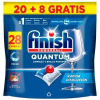 Lavavajillas máquina FINISH QUANTUM, bolsa 20+8 dosis