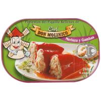 Pimiento piquillo relleno de merluza-gambas MOLINICO, lata 260 g Pimiento piquillo relleno de merluza-gambas MOLINICO, lata 260 g