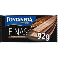Barquillo de chocolate negro FONTANEDA FINAS, paquete 92 g