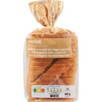 Pan de espelta 100% integral EROSKI, paquete 460 g