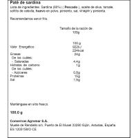 Paté de sardina AGROMAR, lata 100 g