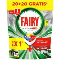 Lavavajillas máquina FAIRY PLATINUM PLUS, bolsa 20+20 dosis