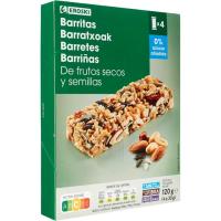 Barritas de  fr. secos y semillas 0% azúcar EROSKI, caja 120 g