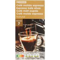 Café molido expreso natural EROSKI, paquete 250 g