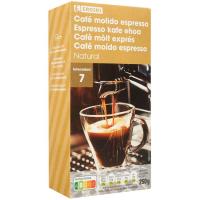 Café molido expreso natural EROSKI, paquete 250 g
