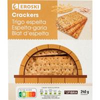 Crackers de trigo y espelta EROSKI, caja 240 g