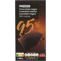 Chocolate negro 95% cacao EROSKI, tableta 100 g