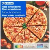 Pizza americana barbacoa EROSKI, caja 570 g