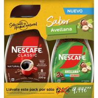 Café Classic + Avellana NESCAFÉ, frasco 200 g + frasco 95 g