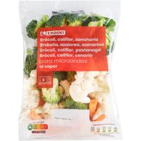 Coliflor, brócoli, zanahoria para microondas EROSKI, bolsa 300 g