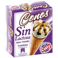 Cono de vainilla sin lactosa CASTY, caja 300 g