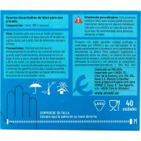 Guante de latex desechable Talla M EROSKI, caja 40 uds