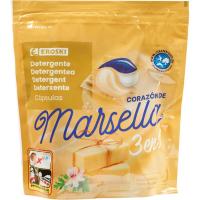 Detergente en cápsulas 3n1 Marsella EROSKI, bolsa 24 dosis