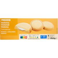 Tartaleta crema de chocolate blanco EROSKI, caja 235,8 g