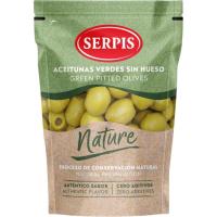 Aceitunas verdes manzanilla sin hueso SERPIS NATURE, bolsa 75 g