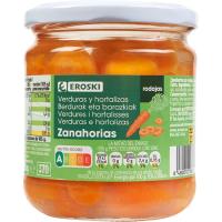 Zanahoria en rodajas EROSKI, frasco 210