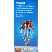 Chocolate con leche para postres EROSKI, tableta 200 g