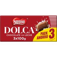 Chocolate con leche DOLCA, pack 3x100 g