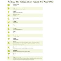 Aceite de oliva v. extra picual 1640 N. DEL SUR, botella 500 ml