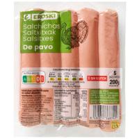 Salchichas de pavo EROSKI, sobre 200 g