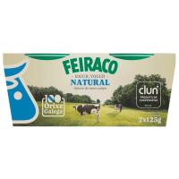 Yogur natural FEIRACO, pack 2x125 g