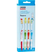 Cepillo suave familiar EROSKI BASIC, pack 4 uds