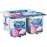 Yogur griego 0% con arándanos YAOS, pack 4x115 g Yogur griego 0% con arándanos YAOS, pack 4x115 g
