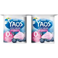 Yogur griego 0% con arándanos YAOS, pack 4x115 g