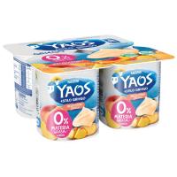 Yogur griego 0% con melocotón YAOS, pack 4x115 g Yogur griego 0% con melocotón YAOS, pack 4x115 g