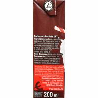 Batido de chocolate 90% leche EROSKI, pack 6x200 ml