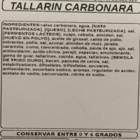 Tallarines a la carbonara, al peso, compra mínima 250 g