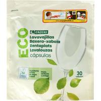 Lavavajillas máquina en cápsulas Ecolabel EROSKI, bolsa 30 dosis