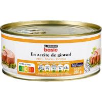 Atún en aceite de girasol EROSKI BASIC, lata 280 g