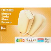 Helado blanco EROSKI, pack 4x120 ml