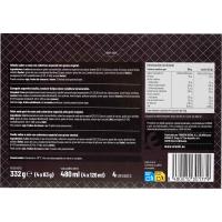 Helado negro EROSKI, pack 4x120 ml