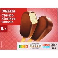Helado clásico EROSKI, pack 4x120 ml