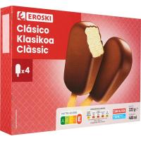 Helado clásico EROSKI, pack 4x120 ml